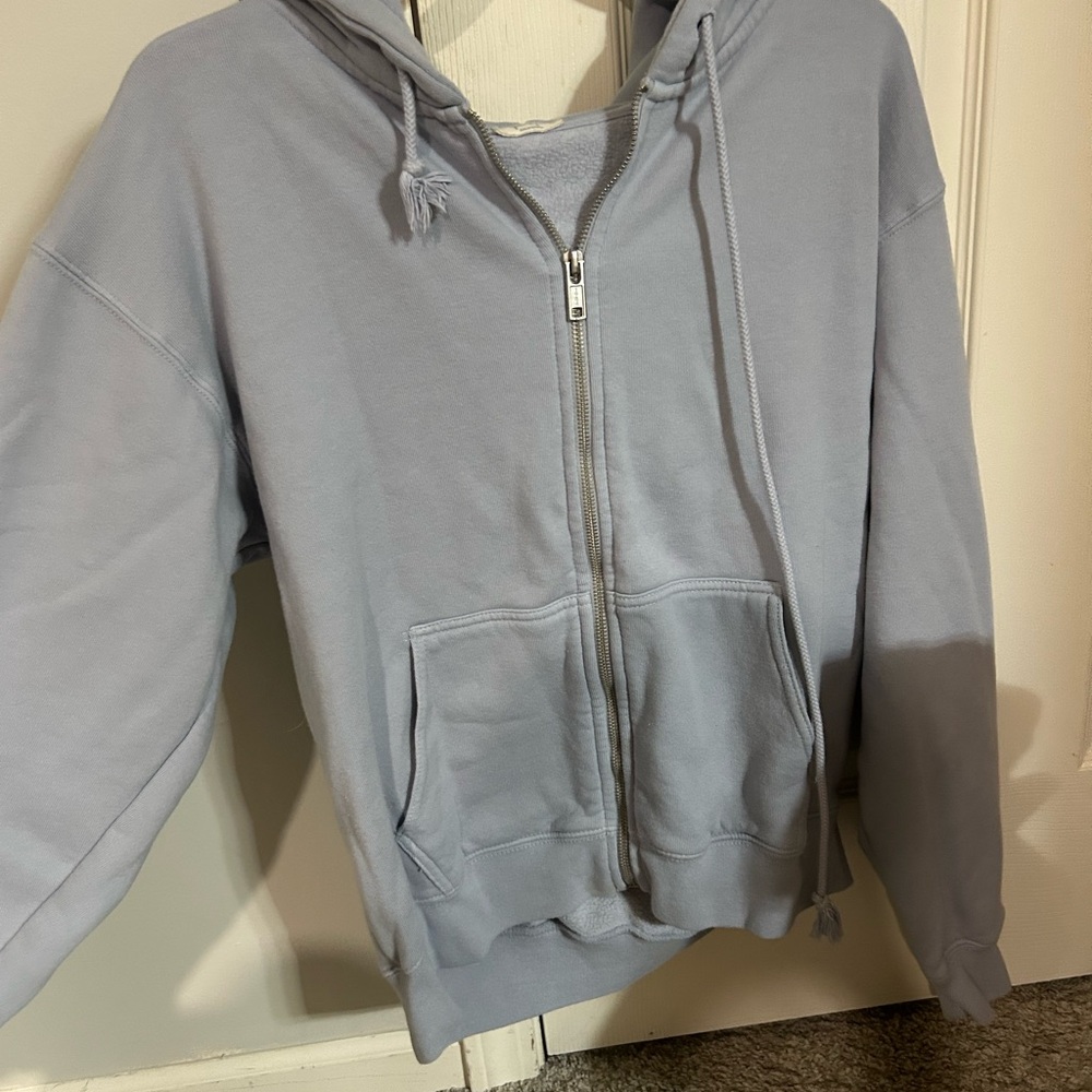 Light Gray Zip-Up Hoodie